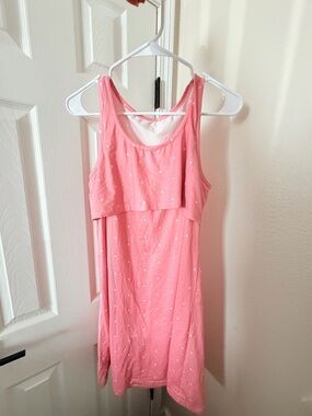Pink Polka Dot Sleeveless Nursing Tank Dress